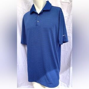 NIKE Mens Shirt Size XL Polo Golf DRI-FIT Royal Blue White Stripes 585748-491